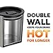 ELIXIR GLASSWARE Stainless Steel Coffee Mug with Lid Set of 2-10 oz - Leak Proof with Double Wall Insulated Coffee Mug with Handle & Lid - Travel Mug - Double Walled Coffee Cup