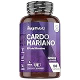 Cardo Mariano 2000mg - 180 Cápsulas, 80% de Silimarina del Extracto Natural de Cardo Mariano 40:1 - Suplemento de Milk Thistle para 6 Meses de Suministro - Apto para Veganos, Sin OGM