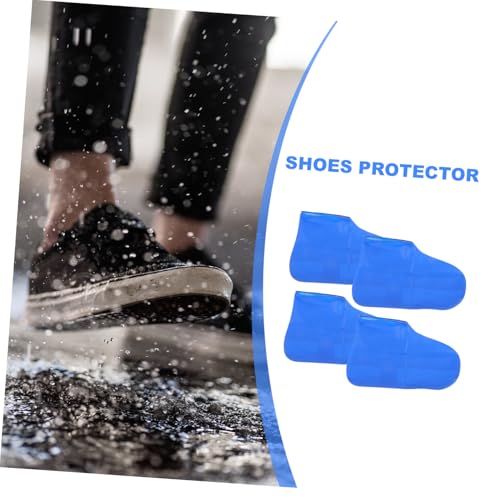 Cubrezapatos prácticos 2 pares antideslizantes reutilizables impermeables para uso al aire libre miniatura 5
