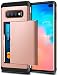 SAMONPOW Case for Galaxy S10 Plus Case Hybrid Galaxy S10 Plus Wallet Case Dual Layer Protective Shell Hard PC Soft TPU Bumper Credit Cards Slot Cover for 2019 Samsung Galaxy S10 Plus 6.4"- Rose Gold