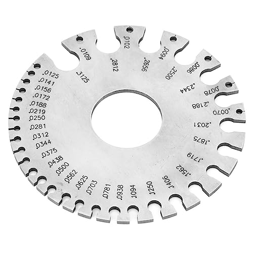 Calibrador de alambre de acero inoxidable 0 a 36 AWG, regla con escala grabada para grosor de metal miniatura 2