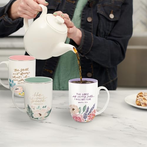 Image of Christian Art Gifts Large 15 oz Ceramic Floral Coffee & Tea Mug for Women