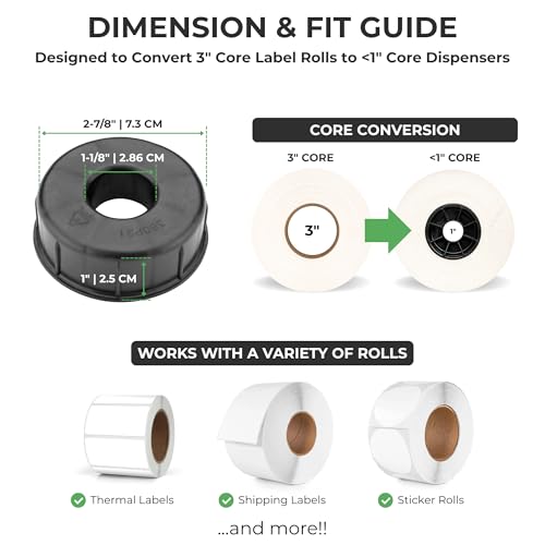 Adaptador de núcleo de 3 a 1 pulgada para organizar y colocar rollos de papel kraft 3