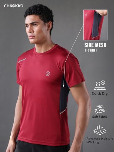Image of CHKOKKO Gym T Shirts for Men Workout Quick Regular Dry Fit Sports Tshirt for man Breathable Moisture-Wicking Half Sleeve Round Active wear Running Boys T Shirt
