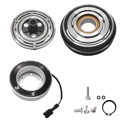 A/C Compressor Clutch Assembly Kit Plate Pulley Bearing Coil 73111SA010 Replacement for 2003-2007 Subaru Forester 4 CYL 2.5L, AC Air Conditioning Compressor Clutch Coil Auto Repair Kit