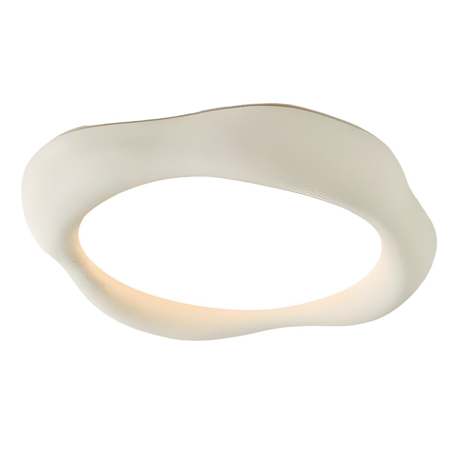 YNVIOZM 20.4" LED Flush Mount Ceiling Light French Cream Resin Low-Profile Ceiling Lamp Mid Century Minimalism Lighting Fixtures for Bedroom Living Room Laundry Room Hallway Kitchen Bedroom