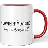 JUNIWORDS Tasse, Klavierpädagoge aus Leidenschaft, Rot (6647319)