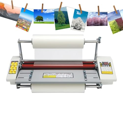 ANGDI Máquina laminadora de Papel en frío y Caliente, máquina laminadora Comercial de 500 W con Pantalla LCD, velocidades de 1,1 m/min, máquina laminadora de una y Dos Caras