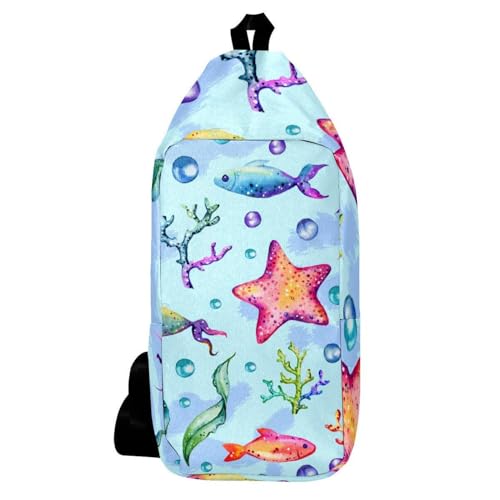 Sac à dos à bandoulière jellyfish imprimé océan pour homme et femme