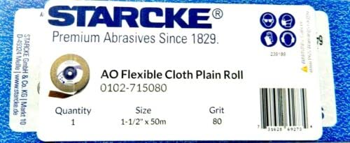 Premium Shop Roll 1-1/2" x 55 Yards Aluminum Oxide Handy Rolls 80 Grit Made in Germany