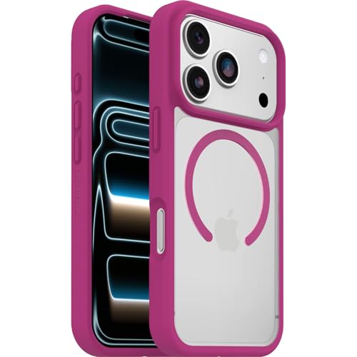 Image of OtterBox React Series MagSafe Case for iPhone 17 Pro, Shockproof, Drop Proof, Ultra-Slim, Protective Thin Case, Tested to Military Standard, Clear /Pink