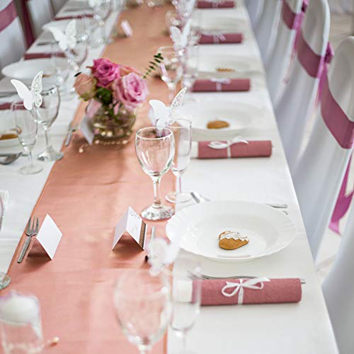 Tiger Chef 12-Pack Mauve 12 X 108 Inches Long Satin Table Runner For Wedding, Table Runners Fit Rectangle And Round Table Decorations For Birthday Parties, Banquets, Graduations, Engagements #TOP2