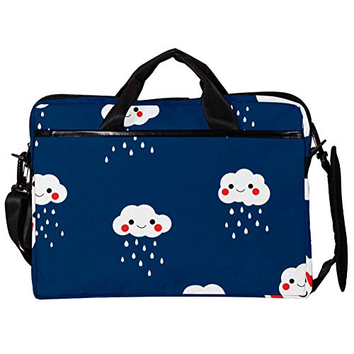 Funda ordenador 15.4 pulgadas blanca con estampado de nubes divertido