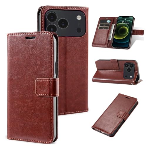 Étui portefeuille iPhone 15 marron pour ne plus rayer votre écran