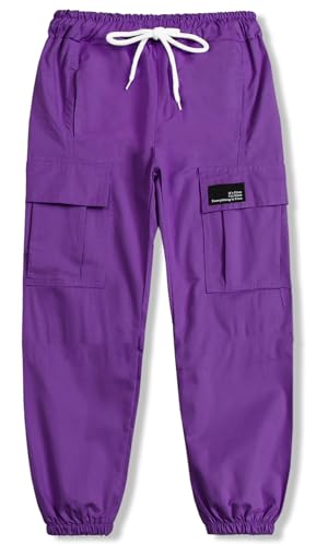 Image of Cromoncent Girls&Womens Cargo Pants Elastic Waist Lightweight Outdoor Jogger Pants, 6 Years - XX-Large