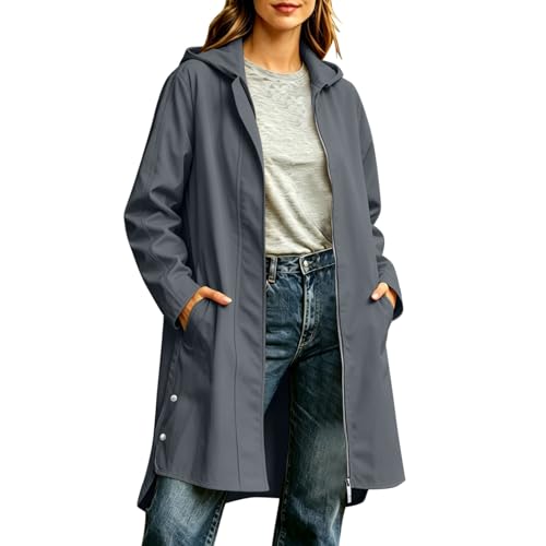 Veste coupe-vent imperméable femme avec poches et zip intégral étanche