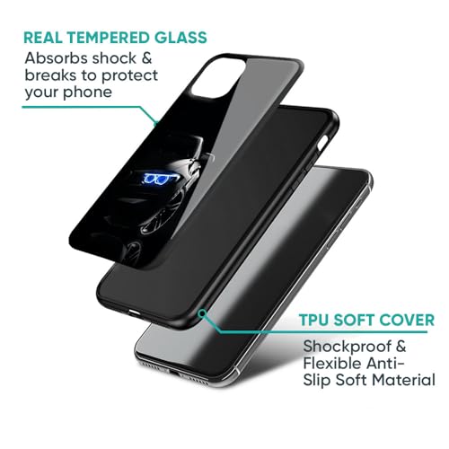 Image of Printed Tempered Glass Back Case Cover Compatible with iQOO Neo 10 5G - Car in Dark Real Real Glass case
