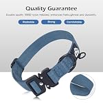 Large Dog Collar Heavy Duty Dog Collars for Medium- Adjustable, Chew Proof Nylon Collar with Metal Quick Release Buckle and D-Ring for Dog Tags (Haze Blue, L) - Image 5