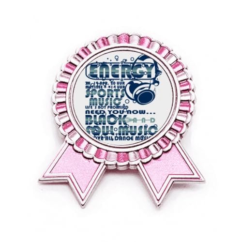Broche rose Energy Sports Vitality Sounds bijou de sac veste métal M
