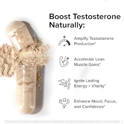 InnoSupps T-Drive Testosterone Booster Enhance Performance Amplify Muscle Growth, Increase Libido & Energy Levels w/KSM-66 Ashwagandha, Magnesium, Vitamin D, Niacin Boron, Fenugreek, 90 Caps, 30 Days
