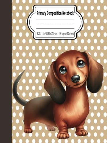 Primary Composition Notebook: Cute Puppy Dog Theme: Draw and Write Journal Book for Kids with Story Box and Wide Ruled Writing Paper: Grades Elementary K-2 image 2