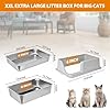 Homegroove Stainless Steel Sifting Litter Box for Pine Pellets, 23.6''x15.7''x12''(60x40x15cm) High Sides Metal Cat Litter Box with Lid for Indoor Cats with Plastic Scoop &10 Urine Pads (6 Inch)