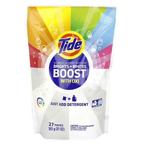 Tide Bright + Whites Rescue In-wash Laundry Booster Pacs, 27Count (Packaging May Vary) #1