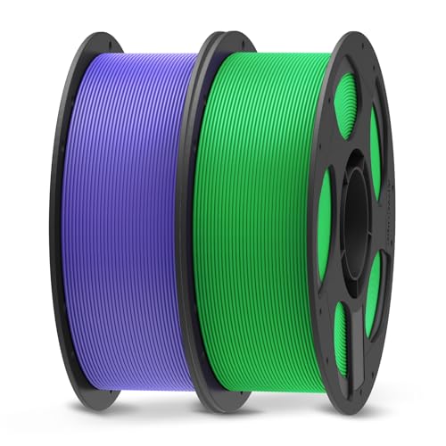 ANYCUBIC Filament PLA de 1,75 mm pour Imprimante 3D, Précision Dimensionnelle +/- 0.02mm, Enroulement Soigné Bobine de 2KG Filament, Violet + Vert V