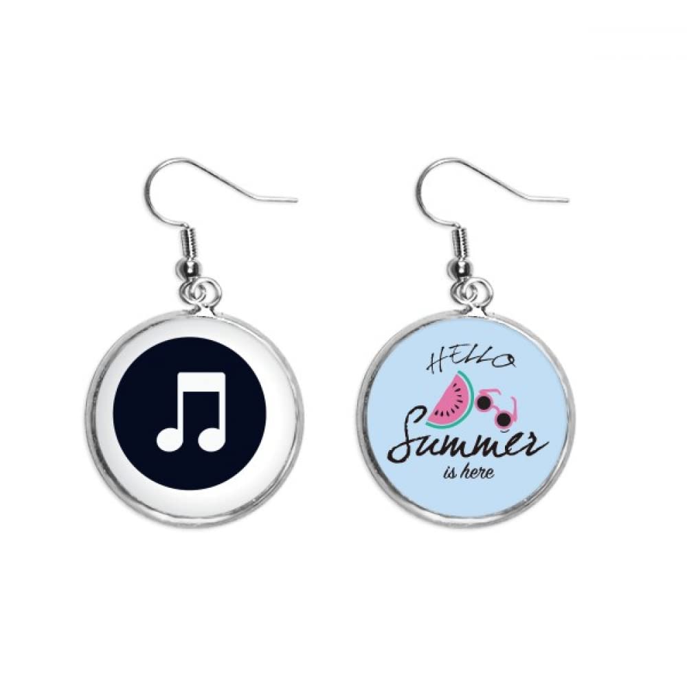 Pendientes de sandía notas musicales doble corchea blanco lóbulo oreja verano 5
