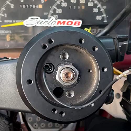 5 & 6 Hole Billet Steering Wheel Hub Adapter Replacement for Chevy 1969-1994 GMC Truck Pickup Van-s J-eep Bui-ck Chry-sler Dod-ge Pon-tiac Ca-dillac (Black)