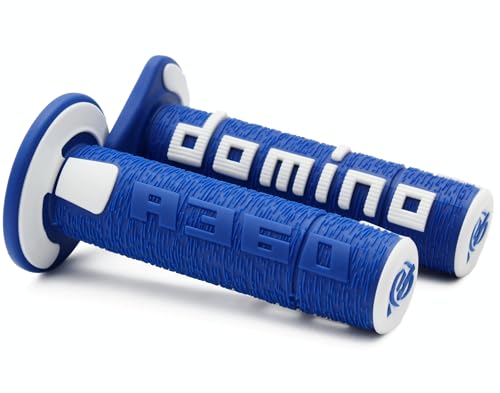 DOMINO Paire de poignées bleu/blanc hors route