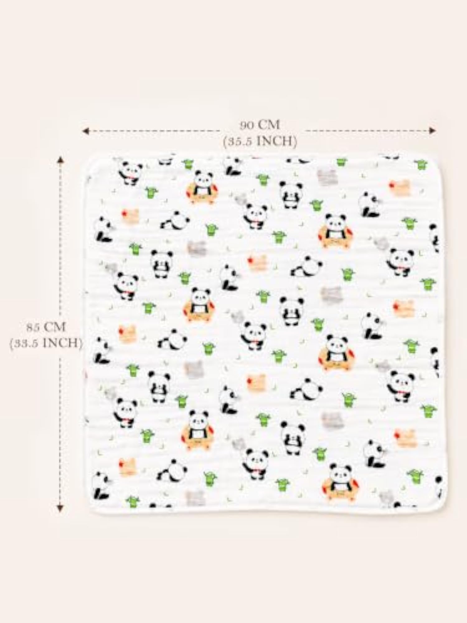 Playful Panda 6-Layer Muslin Cotton Hooded Baby Swaddle Blanket