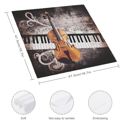 Servilletas de tela con notas musicales piano y violín miniatura 2