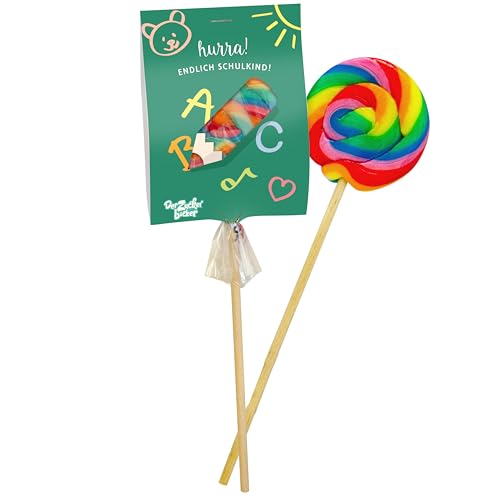Regenbogen-Lolli XXL Schulkind Lolli zur Einschulung schönes Geschenk für das Schulkind und Schulanfänger:innen