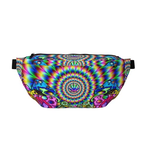 Sac banane course à pied avec mandala champignon abstrait et ceinture running réglable