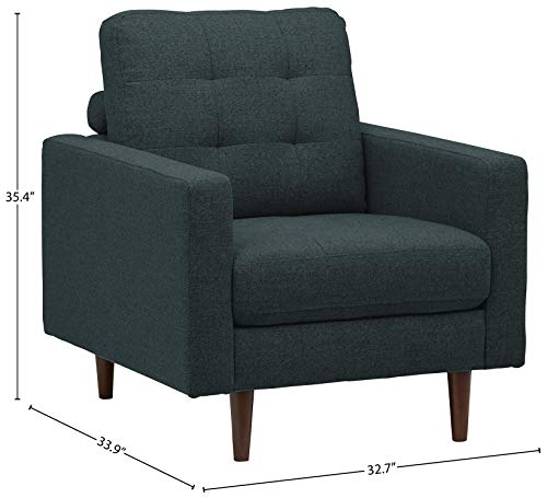 Amazon Brand – Rivet Cove Mid-Century Modern Tufted Living Room Accent Chair, Mid-Century, 32.7"W, Denim Blue