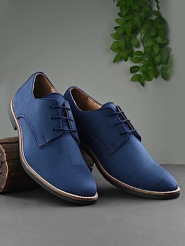 Image of HiREL'S Premium Suede Derby Smart Casual Shoes for Men | Office Soft Cushioned Corporate Casuals
