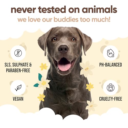 Shampooing à la Vanille et au Beurre de karité par Buddycare - Shampooing hydratant pour Chiens - Parfum Frais - avec de l'aloe Vera et de la provitamine B5 (500ml) – vue 5