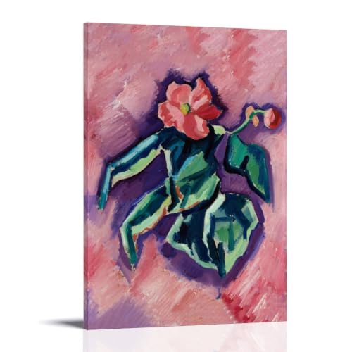 Impression Murale Bégonias Expressionniste Marsden Hartley Déco Fleurs Rouge Vert Frame 40x60