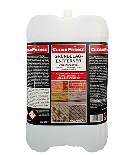 Eliminador de Verdín 2 Litros Suelos Verdes Retirar Alta Concentración Piedra Madera Cerámica Cristal Plástico Natural Cercas Hof Instalaciones Al Aire Libre Clinker Fachadas Revoque Musgo Algas Anti Cover