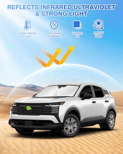 Image of Canvcle Window Shades for 2025 2026 Nissan Kicks Accessories Windshield Sun Shade Side Rear Window Covers Sunshade Sun Visor Shield Privacy Protection for Camping Keep Vehicle Cool Black 7PCS