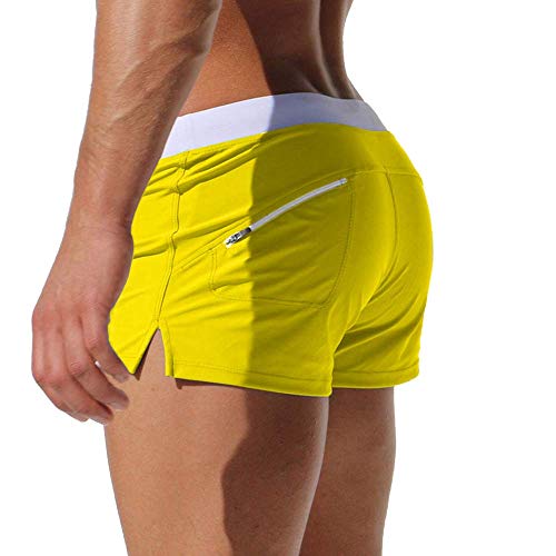 TONLEN Mens Swimwear Short Swim Trunks with Zipper Pocket