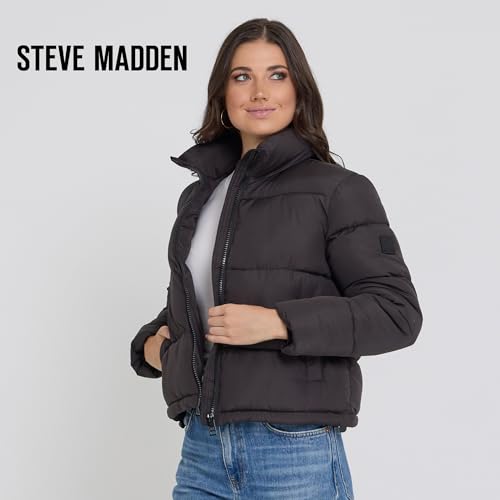 Steve Madden Cropped Puffer Jacket, Warm Winter Coats for Women, Trendy Cute Winter Jackets for Women3