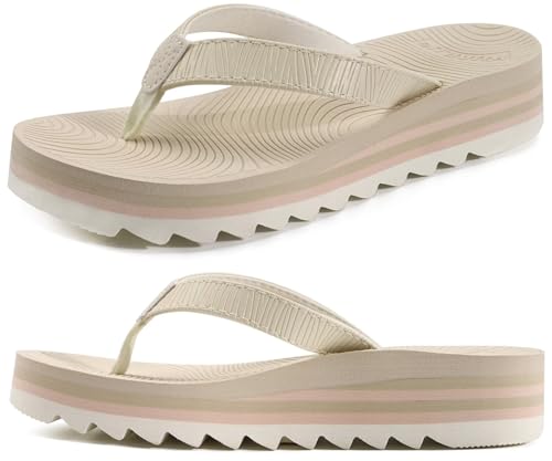 Image of KuaiLu Women's Arch Support Platform Flip Flop Sandals
