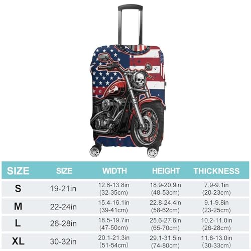 Luggage Cover Elastic Washable Stretch Suitcase Protector Dirt Bike American Flag Motocross Motorcycle Anti-Scratch Travel Suitcase Cover2