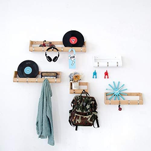 Design Creative Coat Racks with Storage Rack Hanging Shelf 2 3 Hanging Hook Hanger Stainless Zinc Hooks Home Supplies for Living Room Wall (Color : 2hooks White) (2hooks White) image 4