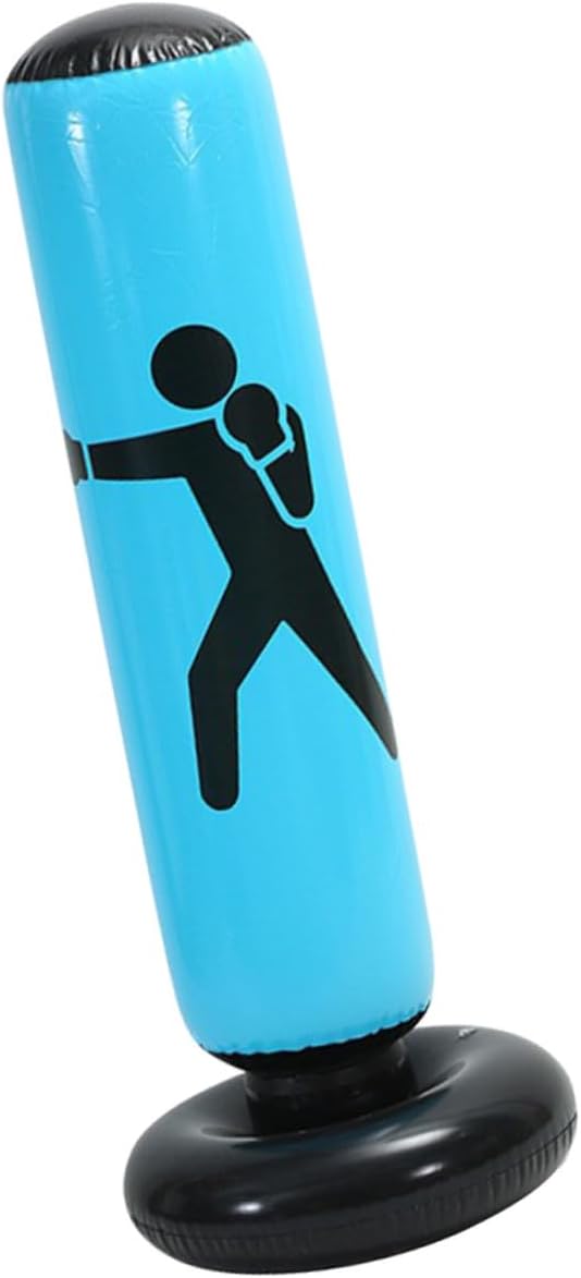 VICASKY Inflatable Punching Bag Standing Boxing Bag Thickened Stable Fitness Punching Equipment for Adults Blue Training