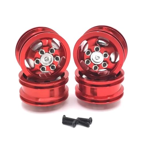 RC�J�[�^�C�������Z�b�g Compatible With WPL C14 C24 C34 C44 B14 B24 B16 B36 4WD RC�J�[�A�b�v�O���[�h�������i�A�N�Z�T���[���^���z�C�[��(Red)