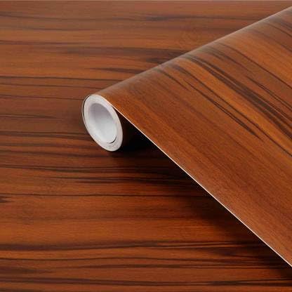 Image of Wood Grain Contact Paper, Brown Wood Peel and Stick Wallpaper for Cabinets, Self Adhesive Waterproof Wall Paper for Furniture Countertops Drawer Shelf Liner (12x144Inch)