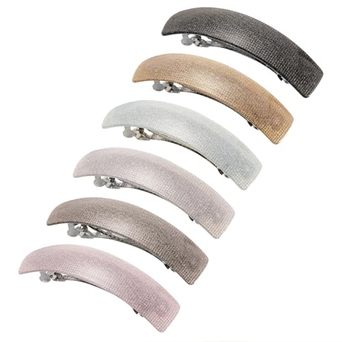 UQW Hair Clips 6 Pieces for Women Large Barrettes for Women with Thick Hair Big Barrettes Hair Accessories Large French Hair Pin Retro Hair Clasp(Color2)